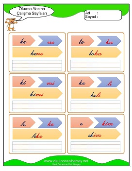 k sesi Grubu Çalışma Sayfaları